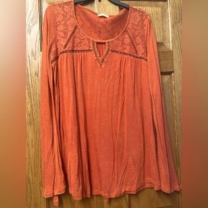 NWOT burnt orange boho top